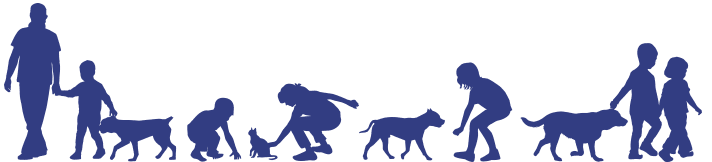 People and pets silhouette